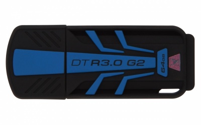 Memoria USB Kingston DataTraveler R3.0 G2, 64GB, USB 3.0, Lectura 120MB/s, Escritura 45MB/s, Negro/Azul 