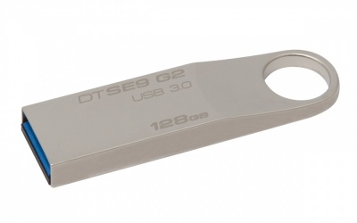 Memoria USB Kingston DataTraveler SE9 G2, 128GB, USB 3.0, Lectura 100MB/s, Metálico 