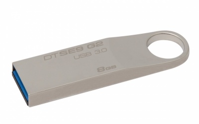 Memoria USB Kingston DataTraveler SE9 G2, 8GB, USB 3.0, Plata 