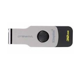 Memoria USB Kingston DataTraveler Swivl, 32GB, USB 3.0, Negro/Plata 
