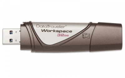 Memoria USB Kingston DataTraveler Workspace, 32GB, USB 3.0, Marrón/Plata 