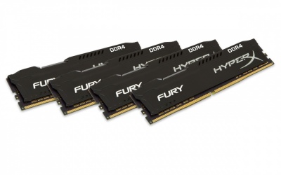 Kit Memoria RAM Kingston HyperX FURY DDR4, 2400MHz, 64GB (4 x 16GB), Non-ECC, CL15, XMP 