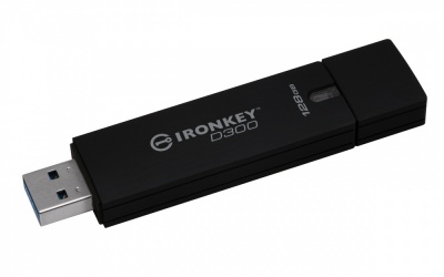 Memoria USB Kingston IronKey IKD300, 128GB, USB 3.1, Negro 