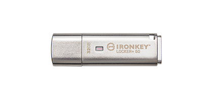 Memoria USB Kingston IronKey Locker+ 50, 32GB, USB 3.2, Lectura 145 MB/s, Escritura 115 MB/s, Plata 
