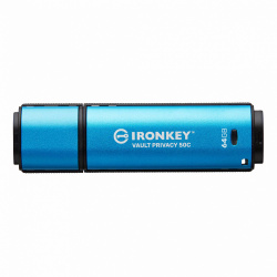 Memoria USB Kingston IKVP50C/64GB, 64GB, USB-C 3.0, Lectura 250MB/s, Escritura 180MB/s, Negro/Azul  