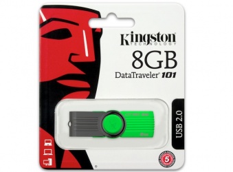 Memoria USB Kingston DataTraveler 101 G2, 8GB, USB 2.0, Verde Neon 