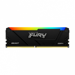 Memoria RAM Kingston FURY BEAST RGB DDR4, 3200MHz, 16GB, Non-ECC, CL16, XMP, Plata 