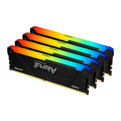 Kit Memoria RAM Kingston Fury Beast RGB DDR4, 3200MHz, 64GB (4 x 16GB), Non-ECC, CL16, XMP 