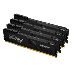 Kit Memoria RAM Kingston Fury Beast DDR4, 3200MHz, 64GB (4x16GB), Non-ECC, CL16, XMP 