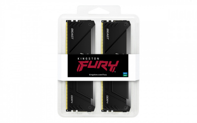 Kit Memoria RAM Kingston FURY Beast RGB DDR4, 3200MHz, 64GB (2 x 32GB), Non-ECC, CL16, XMP 