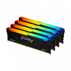 Kit Memoria RAM Kingston FURY BEAST RGB DDR4, 3600MHz, 64GB - 4 x 16GB, CL18, XMP  