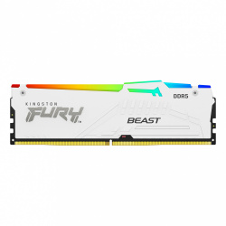 Memoria RAM Kingston FURY Beast RGB DDR5, 5200MHz, 16GB, Non-ECC, CL40, XMP, Blanco 