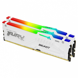 Kit Memoria RAM Kingston FURY Beast RGB DDR5, 6000MHz, 64GB - 2 x 32GB, CL30, XMP, Blanco ― ¡Compra y obtén un código de Mortal Kombat I! Un código por cliente 