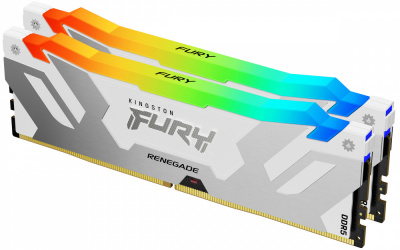 Kit Memoria RAM Kingston FURY Renegade RGB DDR5, 6800MHz, 32GB - 2 x 16GB, CL36, XMP, Plata/Blanco 