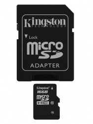 Memoria Flash Kingston, 16GB microSDHC Clase 10, con Adaptador 