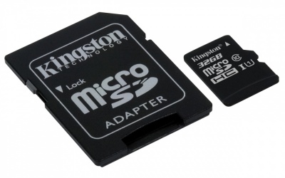 Memoria Flash Kingston, 32GB microSDHC Clase 10 UHS-I, con Adaptador SD 