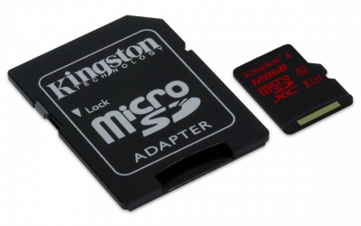 Memoria Flash Kingston, 128GB microSDXC UHS-I U3 Clase 3, con Adaptador SD 