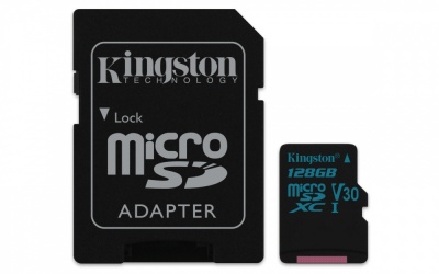 Memoria Flash Kingston Canvas Go!, 128GB MicroSDXC UHS-I Clase 10, con Adaptador 
