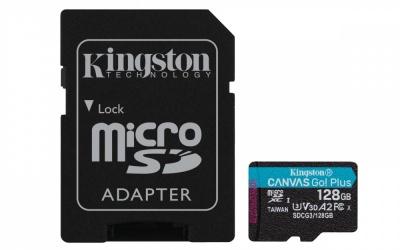 Memoria Flash Kingston Canvas Go! Plus, 128GB MicroSDXC UHS-I Clase 10, con Adaptador 