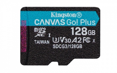 Memoria Flash Kingston Canvas Go! Plus, 128GB MicroSDXC UHS-I Clase 10 (U3) 