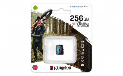 Memoria Flash Kingston Canvas Go! Plus, 256GB MicroSDXC UHS-I Clase 10, Sin Adaptador 