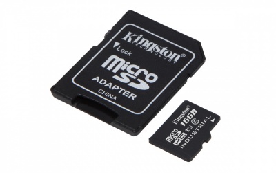 Memoria Flash Kingston, 16GB microSDHC UHS-I Clase 10 para Temperaturas Industriales, con Adaptador 