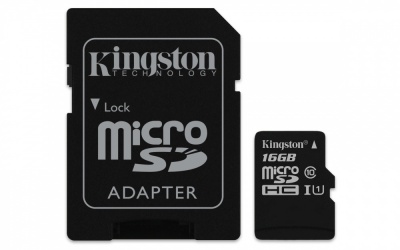 Memoria Flash Kingston Canvas Select, 16GB MicroSD UHS-I Clase 10, con Adaptador 