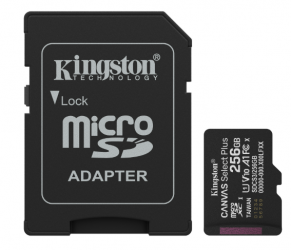 Memoria Flash Kingston Canvas Select Plus Gen3, 256GB MicroSD UHS-I Clase 10, con Adaptador 