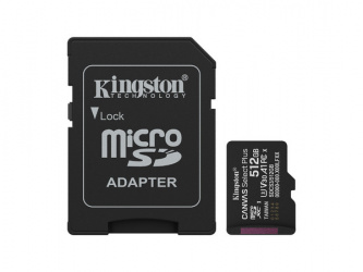 Memoria Flash Kingston Canvas Select Plus Gen 3, 512GB MicroSDXC UHS-I Clase 10, con Adaptador 
