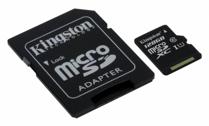 Memoria Flash Kingston, 128GB microSDXC Clase 10, con Adaptador 