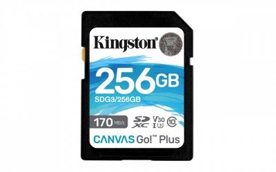 Memoria Flash Kingston Canvas Go! Plus, 256GB SDXC UHS-I Clase 10 