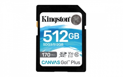 Memoria Flash Kingston Canvas Go! Plus, 512GB SD UHS-I Clase 10 