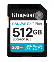 Memoria Flash Kingston Canvas Go! Plus, 512GB SD UHS-I Clase 10 