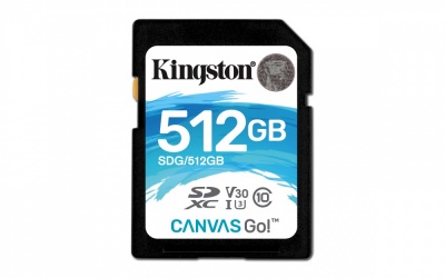 Memoria Flash Kingston Canvas Go!, 512GB SDXC UHS-I Clase 10 
