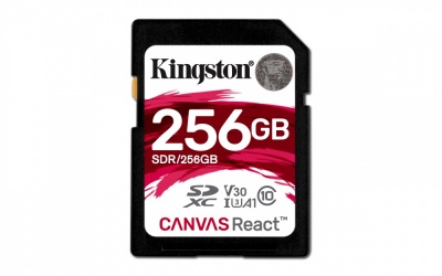 Memoria Flash Kingston Canvas React, 256GB SDXC UHS-I Clase 10 