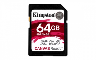 Memoria Flash Kingston Canvas React, 64GB, SDXC Clase 10 