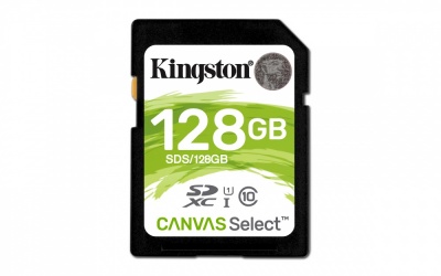 Memoria Flash Kingston Canvas Select, 128GB SDXC UHS-I Clase 10 