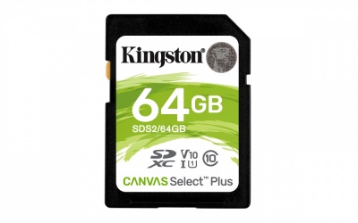 Memoria Flash Kingston Canvas Select Plus, 64GB SDXC UHS-I Clase 10 