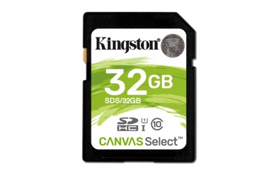 Memoria Flash Kingston Canvas Select, 32GB SDHC UHS-I Clase 10 