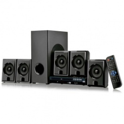 KIWO Mini Home Theater AAHTD51, Alámbrico, 5.1 Canales, 40W RMS, HDMI, Negro, DVD Player Incluido 
