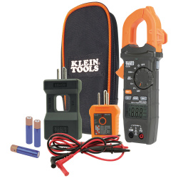 Klein Tools Multímetro Digital de Gancho CL120KIT, 600V, Negro/Naranja - incluye kit de Prueba Eléctrica 