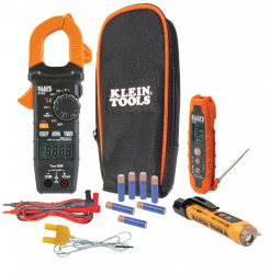 Klein Tools Multímetro Digital de Gancho CL320KIT, 600V, Negro/Naranja - incluye Kit de Prueba Eléctrica 