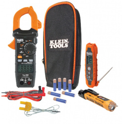 Klein Tools Multímetro Digital de Gancho CL320KIT, 600V, Negro/Naranja - incluye Kit de Prueba Eléctrica 