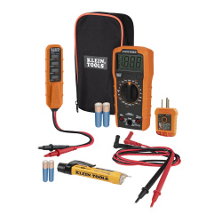 Klein Tools Multímetro Digital  MM320KIT, 600V, Negro/Naranja - incluye Kit de Prueba Eléctrica 