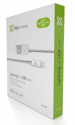 Klip Xtreme Cable de Carga Certificado MFi Ligthning Macho - USB 2.0 Macho, 1 Metro, Blanco, para iPod/iPhone/iPad 
