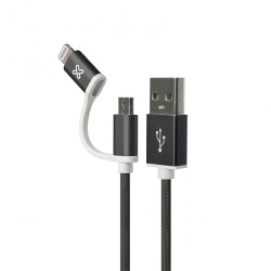 Klip Xtreme Cable USB-A Macho - Micro-USB/Lightning Macho, 1 Metro  