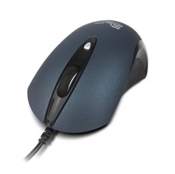 Mouse Klip Xtreme Óptico ClickQuiet, Alámbrico, USB, 1600DPI, Negro/Azul 