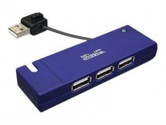 Klip Xtreme Hub KUH-400 USB 2.0 de 4 Puertos, 480 Mbit/s, Azul 