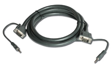 Kramer Cable VGA + 3.5mm Macho - VGA + 3.5mm Hembra, 10.7 Metros, Negro 