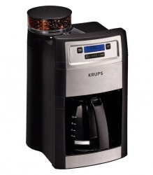 Krups Cafetera KM785D50, 10 Tazas, Negro/Plata 